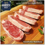 Beef Sirloin aged chilled Australia STEER young cattle HARVEY whole cuts +/- 5.5 kg/pc (price/kg) Striploin / New York Strip / Has Luar PREORDER 2-3 days notice